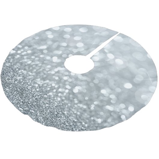 Wit Zilver Glitter Bokeh Glam Sparkle Glittery Kerstboom Rok (Gekanteld)