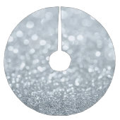 Wit Zilver Glitter Bokeh Glam Sparkle Glittery Kerstboom Rok (Voorkant)
