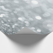 Wit Zilver Glitter Bokeh Glam Sweet 16 Party Cadeaupapier (Hoek)