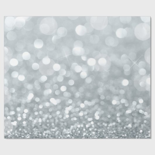 Wit Zilver Glitter Bokeh Glam Sweet 16 Party Cadeaupapier (Vlak)