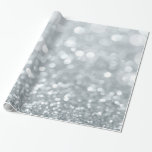 Wit Zilver Glitter Bokeh Glam Sweet 16 Party Cadeaupapier<br><div class="desc">Verpakkingspapier</div>