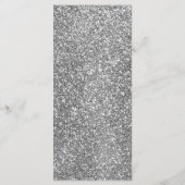 Wit & Zilver Glitter Diner Bruiloft Receptie Menu (Achterkant)