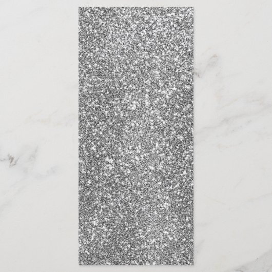 Wit & Zilver Glitter Diner Bruiloft Receptie Menu (Achterkant)