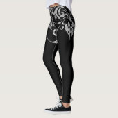 Wit Zilver Glitter Girly Swirls Design Leggings (Links)
