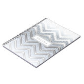 Wit & Zilver Glitter Glans Moderne Notitieboek (Linkerzijde)