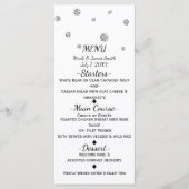 Wit & Zilver Glitter Stippen Modern Wedding Menu (Voorkant)
