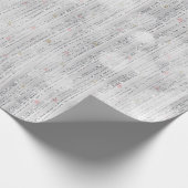 Wit Zilver Glittery Sparkle Roze Harten Cadeaupapier (Hoek)