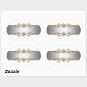 Wit Zilver Goud Jewel Elegant Envelope Seal Ovale Sticker (Vel)