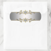 Wit Zilver Goud Jewel Elegant Envelope Seal Ovale Sticker (Tas)