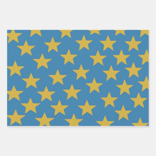 Wit zilver gouden sterren inpakpapier vel (Voorkant 3)