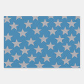 Wit zilver gouden sterren inpakpapier vel (Voorkant 2)