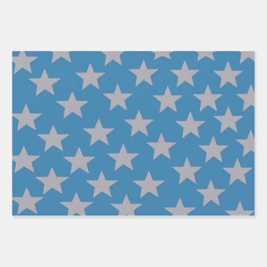 Wit zilver gouden sterren inpakpapier vel (Voorkant 2)