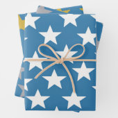 Wit zilver gouden sterren inpakpapier vel (In situ)