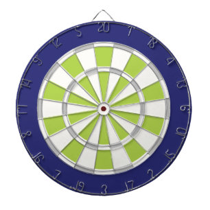 Wit, zilver, Limoen en marine Dartbord