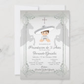 Wit Zilver Mexicaans Tres Anos Jongen Kaart (Voorkant)