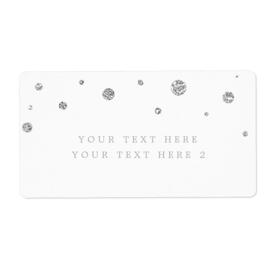 Wit & Zilver Modern Stippen Party Pakket Label (Voorkant)