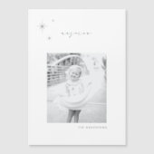 Wit & Zilver Radiant Verheug je op vakantie magnee Magnetische Uitnodiging (Voorkant)