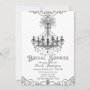 Wit & Zilver Wit Bow Chic Vrijgezellenfeest Kaart