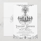 Wit & Zilver Witte Bow Chic Lingerie Douche Kaart (Voorkant / Achterkant)