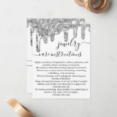 Wit Zilveren Chunky Glitter Drip Sieraden Care Kaa Notitiekaartje (Voorkant / Achterkant in situ)