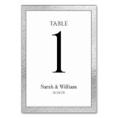 Wit & Zilveren Rand Trouwtafel Nummer Kaart (Achterkant)