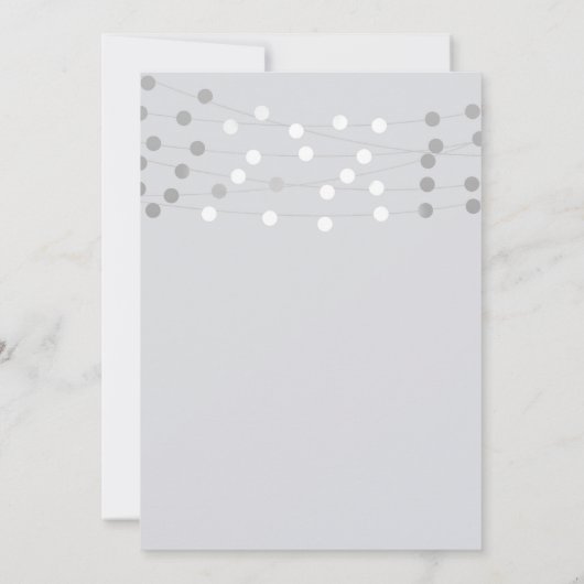 Wit Zilveren String Lights Modern Vrijgezellenfees Kaart (Achterkant)