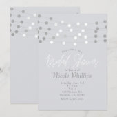 Wit Zilveren String Lights Modern Vrijgezellenfees Kaart (Voorkant / Achterkant)