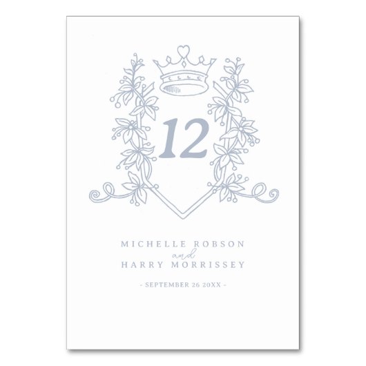 Wit zilverkleurig hart kroon bruiloft kaart (Voorkant)