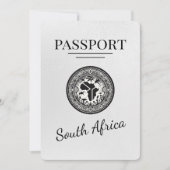 Wit Zuid-Afrika paspoort Save The Date (Voorkant)