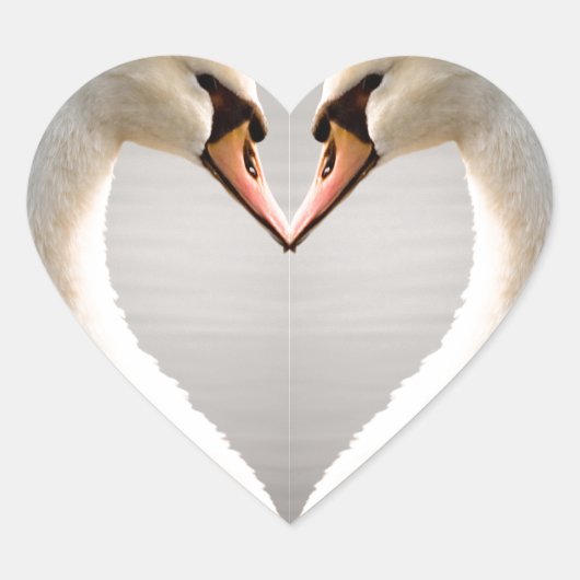 Wit zwaan hart sticker (Voorkant)