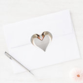 Wit zwaan hart sticker (Envelop)
