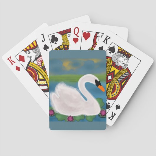 Wit Zwanen Schilderen Speelkaarten (Achterkant)