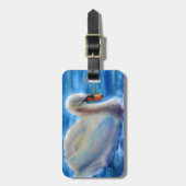 Wit-zwanenschilderij waterverf bagagelabel (Voorkant verticaal)