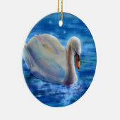 Wit-zwanenschilderij waterverf keramisch ornament (Rechts)