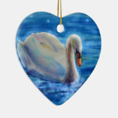 Wit-zwanenschilderij waterverf keramisch ornament (Rechts)