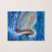 Wit-zwanenschilderij waterverf legpuzzel (Horizontaal)