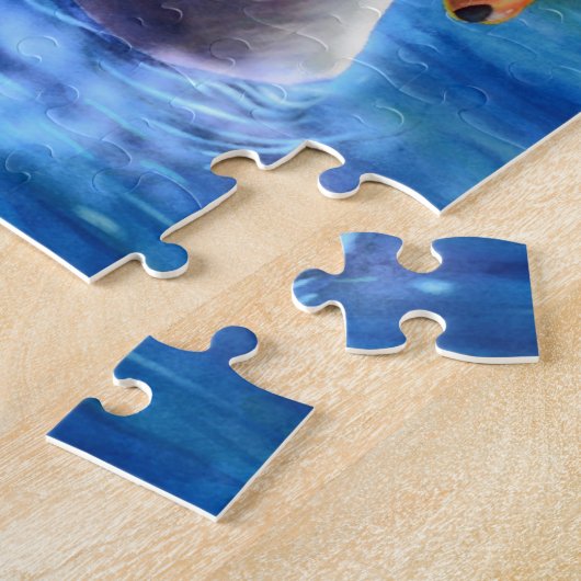 Wit-zwanenschilderij waterverf legpuzzel (Zijkant)