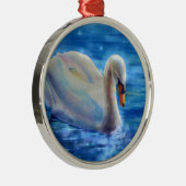 Wit-zwanenschilderij waterverf metalen ornament (Rechts)