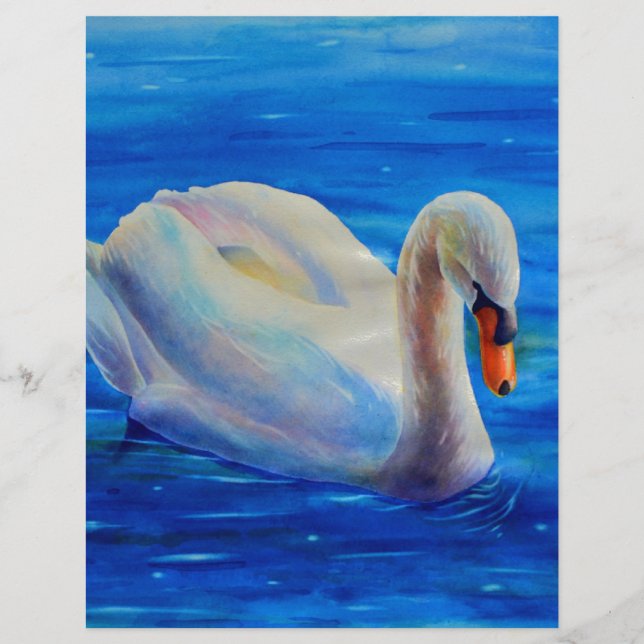 Wit-zwanenschilderij, watervogel, vogel (Voorkant)