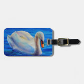 Wit-zwanenschilderij, watervogel, vogel bagagelabel (Voorkant horizontaal)