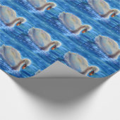 Wit-zwanenschilderij, watervogel, vogel cadeaupapier (Hoek)