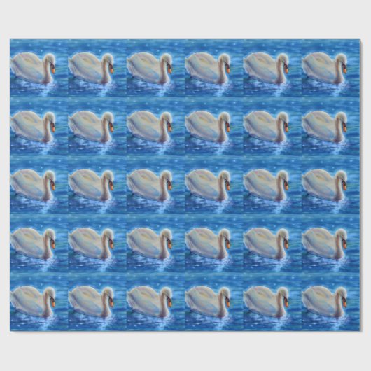 Wit-zwanenschilderij, watervogel, vogel cadeaupapier (Vlak)