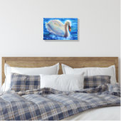 Wit-zwanenschilderij, watervogel, vogel canvas afdruk (Insitu (Slaapkamer))
