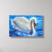 Wit-zwanenschilderij, watervogel, vogel canvas afdruk (Voorkant)