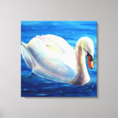 Wit-zwanenschilderij, watervogel, vogel canvas afdruk (Voorkant)