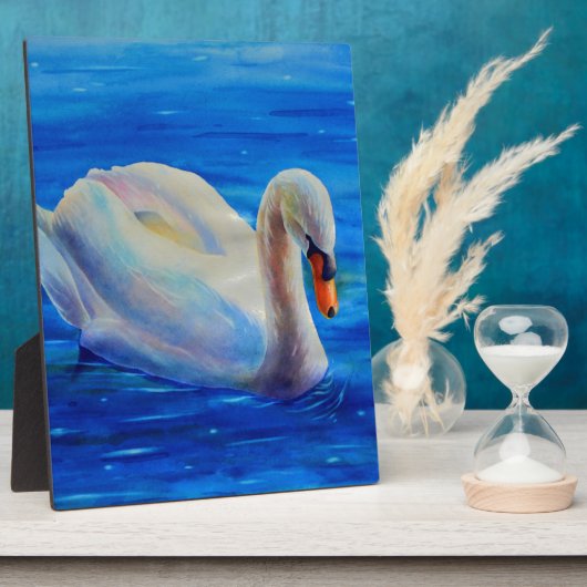 Wit-zwanenschilderij, watervogel, vogel fotoplaat (Zijkant)