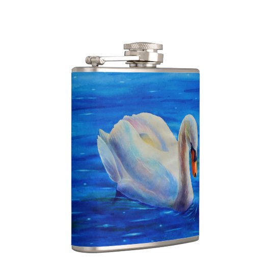 Wit-zwanenschilderij, watervogel, vogel heupfles (Rechts)