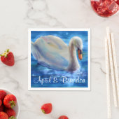 Wit-zwanenschilderij, watervogel, vogel servetten (Insitu)