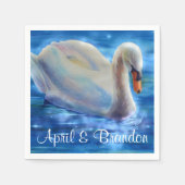 Wit-zwanenschilderij, watervogel, vogel servetten (Voorkant)