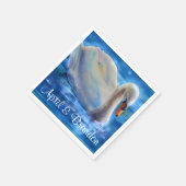 Wit-zwanenschilderij, watervogel, vogel servetten (Hoek)